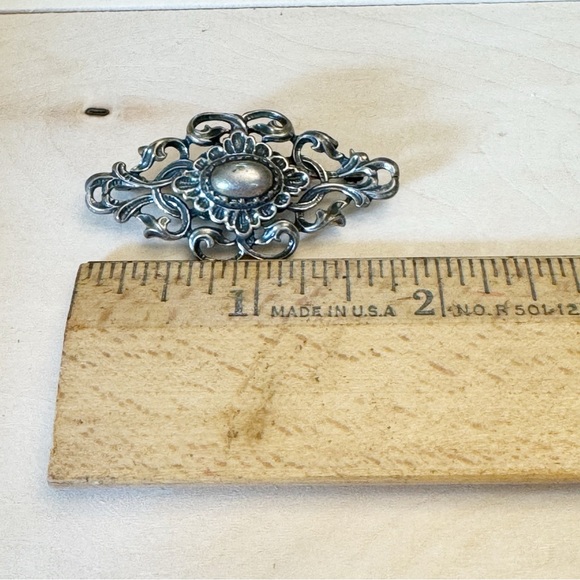 BLACHIAN Antik Schmuck Signed BAS 835 Silver Brooch Vintage - Picture 7 of 8